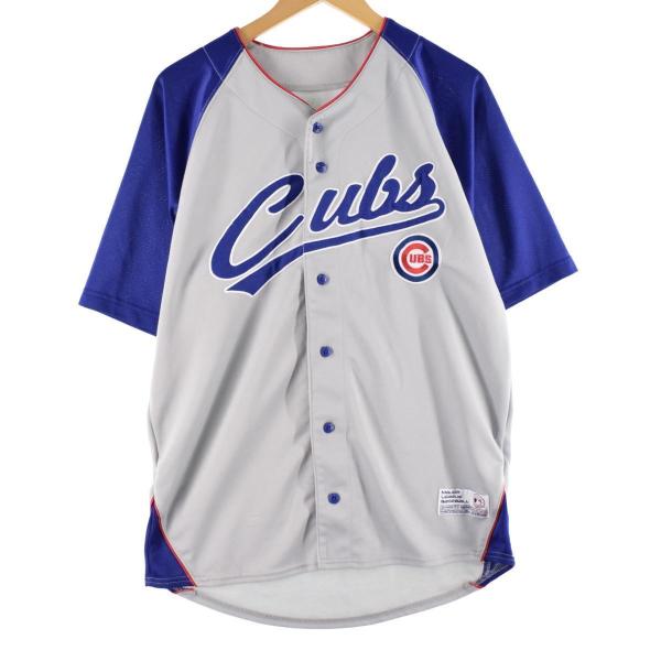 古着 DYNASTY MLB CHICAGO CUBS シカゴカブス ゲームシャツ ベースボールシャ...