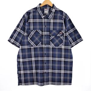 古着 ディッキーズ Dickies チェック柄 半袖 ワークシャツ メンズXL /eaa332929 【LP2311】