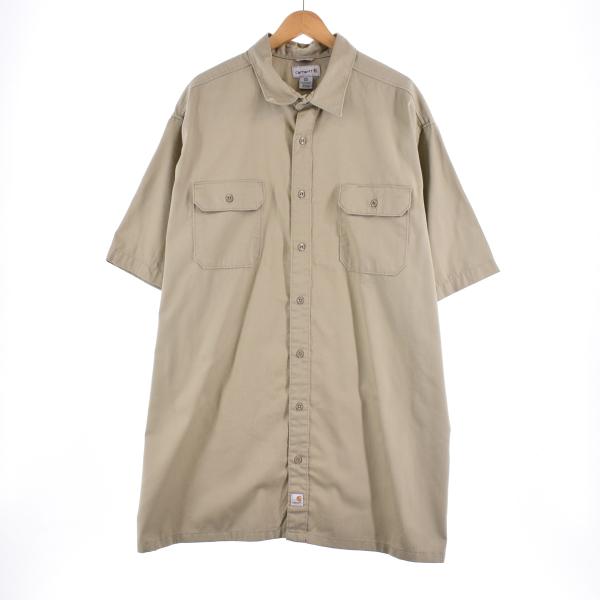 古着 ビッグサイズ カーハート Carhartt RELAXED FIT 半袖 ワークシャツ メンズ...