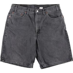 古着 90年代 リーバイス Levi&apos;s 550 RELAXED FIT ブラックデニムショーツ シ...