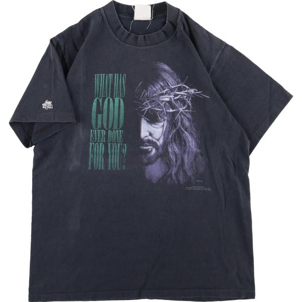 古着 90年代 UNKNOWN JESUS CHRIST イエスキリスト プリントTシャツ メンズM...