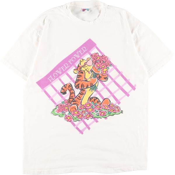 古着 90年代 Pooh POOH くまのプーさん ティガー キャラクタープリントTシャツ USA製...