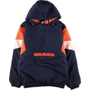 古着 スターター Starter NFL CHICAGO BEARS シカゴベアーズ バック刺繍 ハーフジップ 中綿パーカー メンズL /eaa373342 【SS2403】｜jamtrading1