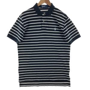 古着 ラルフローレン Ralph Lauren POLO by Ralph Lauren 半袖 ボーダー ポロシャツ メンズL /eaa381277｜jamtrading1