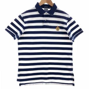 古着 ラルフローレン Ralph Lauren POLO RALPH LAUREN CUSTOM FIT 半袖 ボーダー ポロシャツ メンズM /eaa381501｜jamtrading1