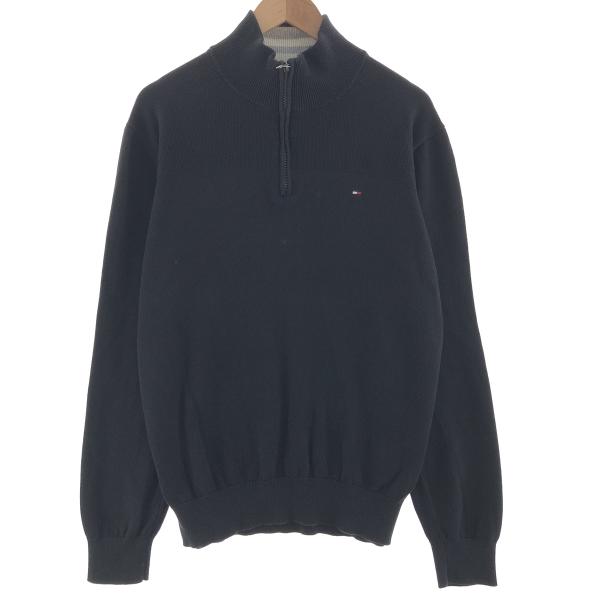 古着 トミーヒルフィガー TOMMY HILFIGER コットンニットハーフジップセーター メンズX...