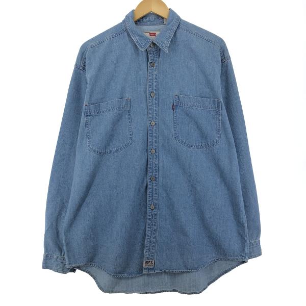 古着 90年代 リーバイス Levi&apos;s 長袖 デニムシャツ メンズL ヴィンテージ /eaa398...