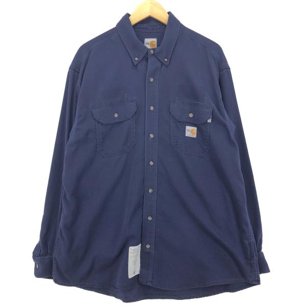 古着 カーハート Carhartt FRシリーズ 長袖 ボタンダウン ワークシャツ メンズXL /e...