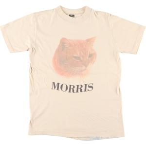 古着 80年代 アンビル Anvil MORRIS ネコ柄 アニマルTシャツ メンズS ヴィンテージ /eaa428291｜jamtrading1