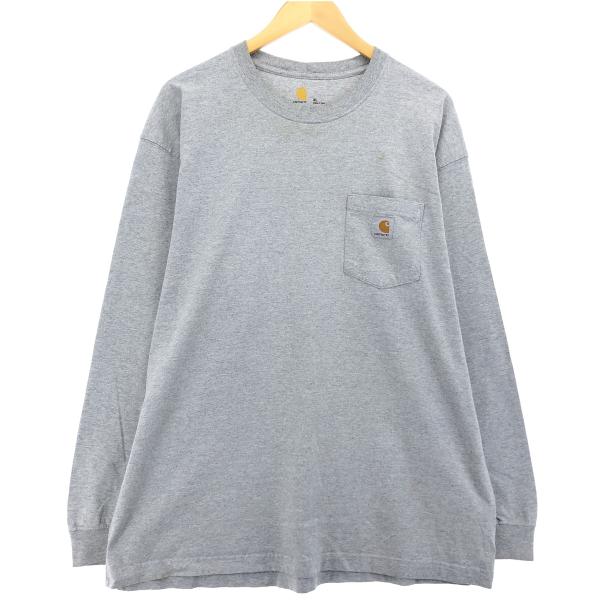 古着 カーハート Carhartt 無地ポケットロングTシャツ ロンT メンズXL相当 /eaa42...