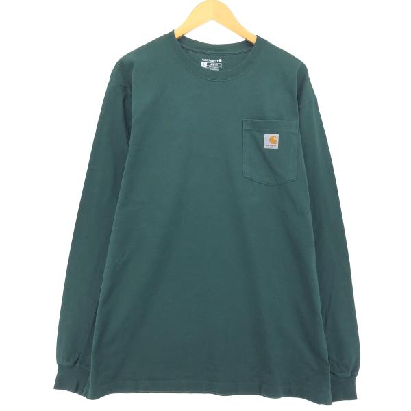 古着 カーハート Carhartt Loose Fit 無地ポケットロングTシャツ ロンT メンズL...