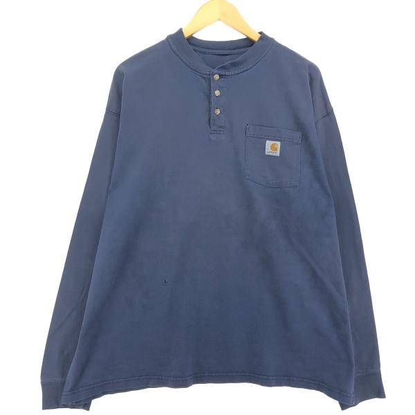 古着 カーハート Carhartt ヘンリーネック ロングTシャツ ロンT メンズXL相当 /eaa...