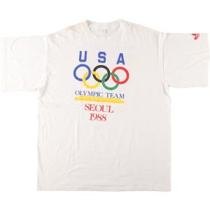 古着 80年代 ソウルオリンピック 1988 USAチーム 両面プリント スポーツTシャツ USA製...