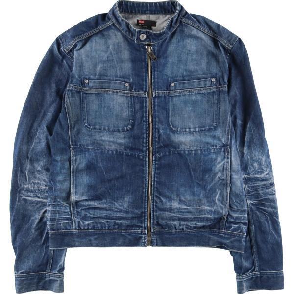 古着 ディーゼル DIESEL ライダース デニムジャケット Gジャン メンズXXL ヴィンテージ ...