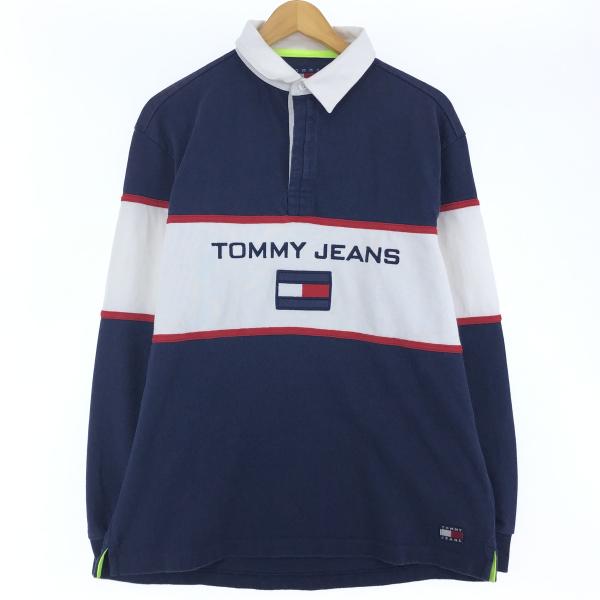 古着 90年代 トミーヒルフィガー TOMMY HILFIGER 長袖 ラガーシャツ メンズM ヴィ...