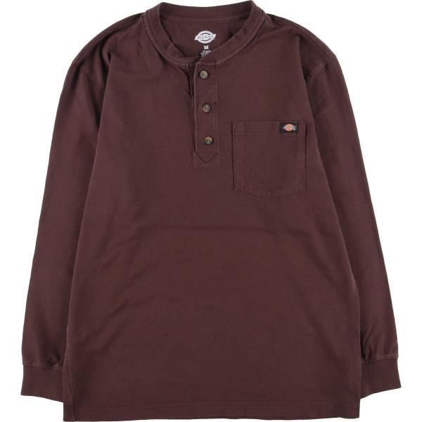 古着 ディッキーズ Dickies ヘンリーネック 無地ポケットロングTシャツ ロンT メンズM /...