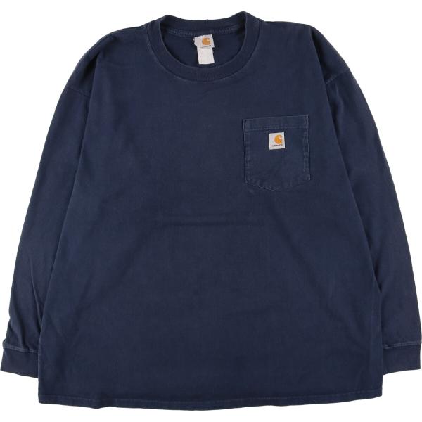 古着 カーハート Carhartt 無地ポケットロングTシャツ ロンT メンズXXL /eaa438...