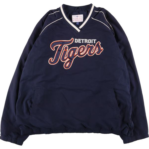 古着 MLB DETROIT TIGERS デトロイトタイガース Vネック ウォームアッププルオーバ...