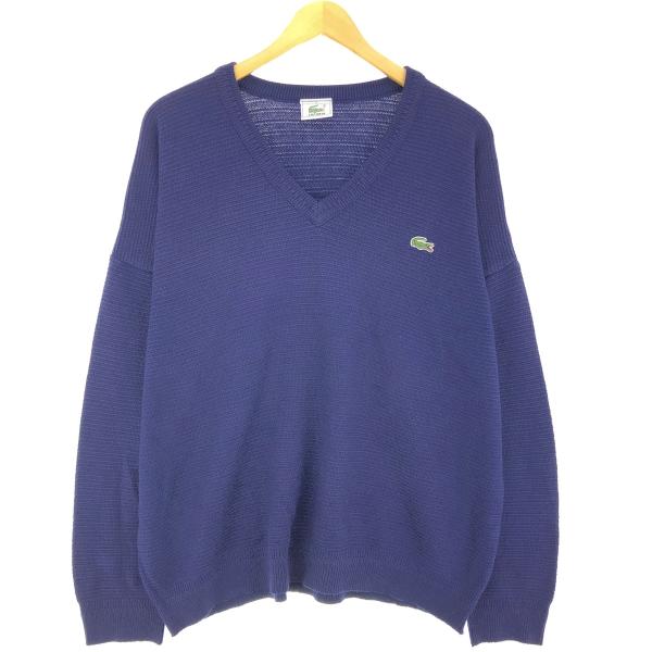 古着 90年代 ラコステ LACOSTE Vネック コットンニットセーター 6 メンズXL ヴィンテ...