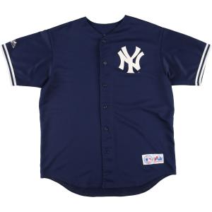 古着 90年代 マジェスティック MLB ニューヨークヤンキース メッシュ ゲームシャツ ベースボールシャツ USA製 メンズXL  /eaa440585｜jamtrading1