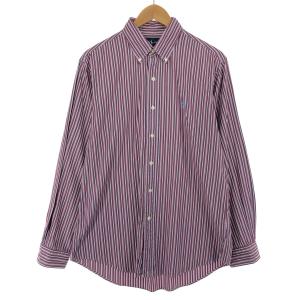 古着 ラルフローレン Ralph Lauren Ralph Lauren COSTOM FIT 長袖 ボタンダウンストライプシャツ メンズL /eaa441091｜jamtrading1