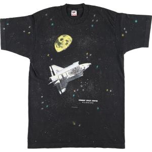 古着 90年代 フルーツオブザルーム FRUIT OF THE LOOM スペースシャトル 宇宙柄 プリントTシャツ USA製 メンズL ヴィンテージ /eaa443316｜jamtrading1