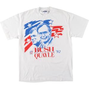 古着 80年代 ヘインズ Hanes George Herbert Walker Bush ジョージHWブッシュ プリントTシャツ USA製 メンズL ヴィンテージ /eaa444218｜jamtrading1