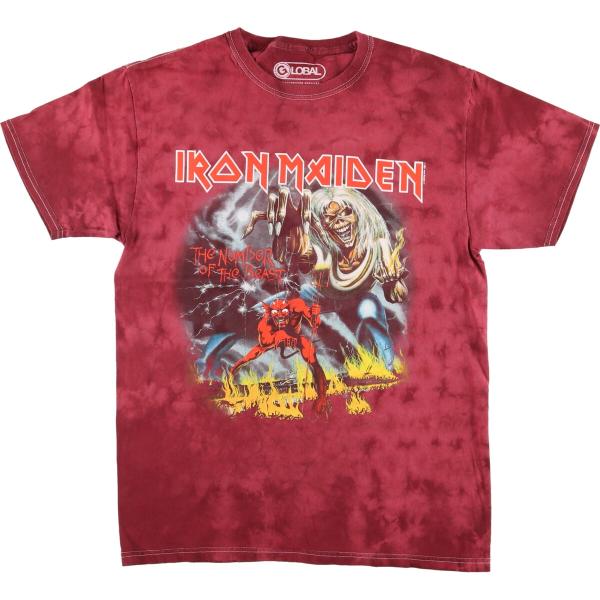 古着 GLOBAL IRON MAIDEN アイアンメイデン タイダイ柄 バンドTシャツ バンT メ...