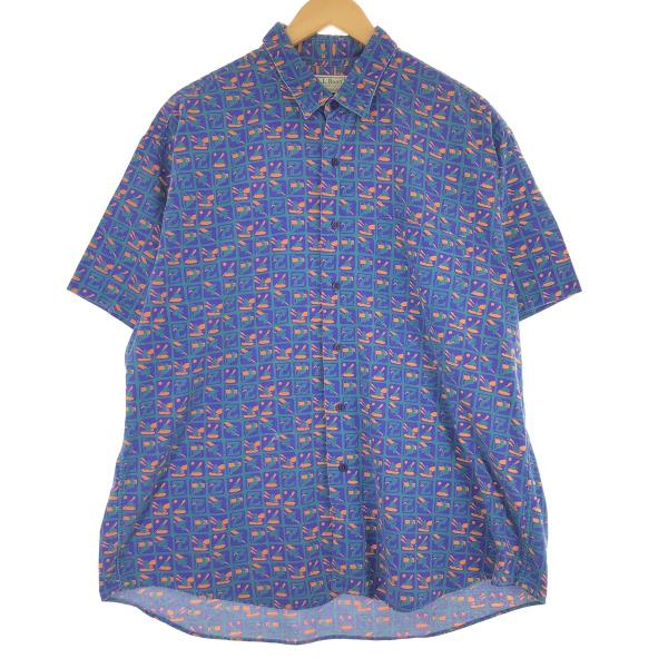 古着 90年代 エルエルビーン L.L.Bean 総柄 半袖 コットンシャツ USA製 メンズXL ...
