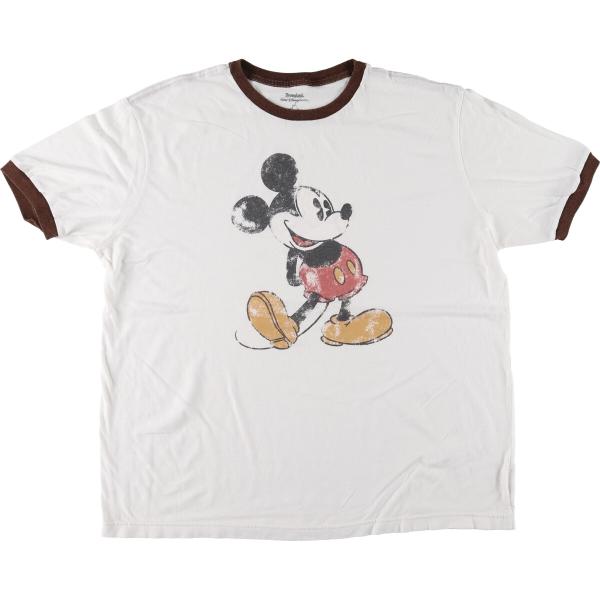 古着 DISNEYLAND RESORT MICKEY MOUSE ミッキーマウス リンガーT キャ...