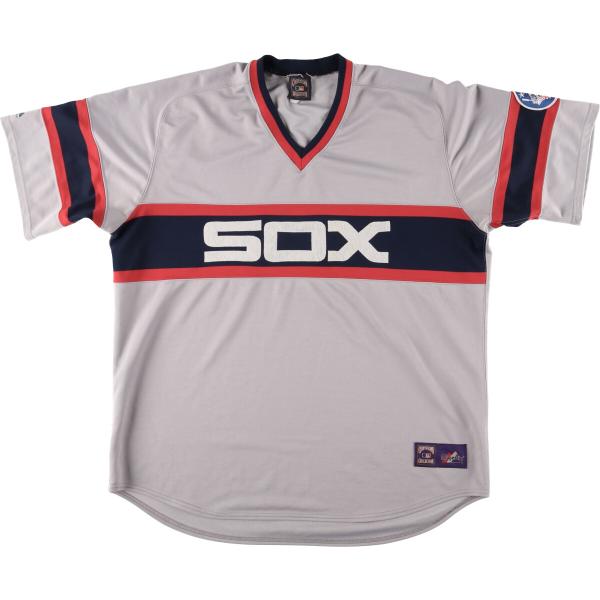 古着 ビッグサイズ 90年代 マジェスティック MLBシカゴホワイトソックス Vネック ゲームシャツ...