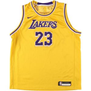 古着 ナイキ NIKE DRI-FIT NBA ロサンゼルスレイカーズ メッシュ ゲームシャツ レプリカユニフォーム メンズXL /eaa445691｜jamtrading1