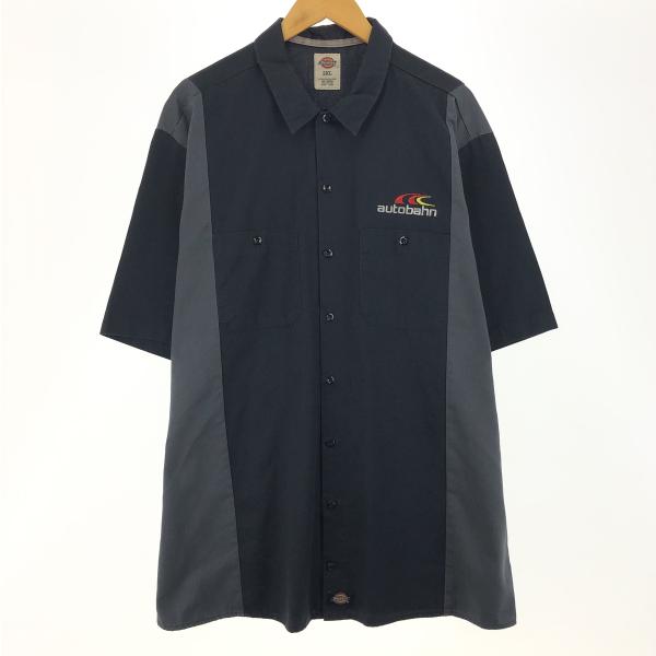 古着 ディッキーズ Dickies ツートンカラー 半袖 ワークシャツ メンズXXL /eaa446...