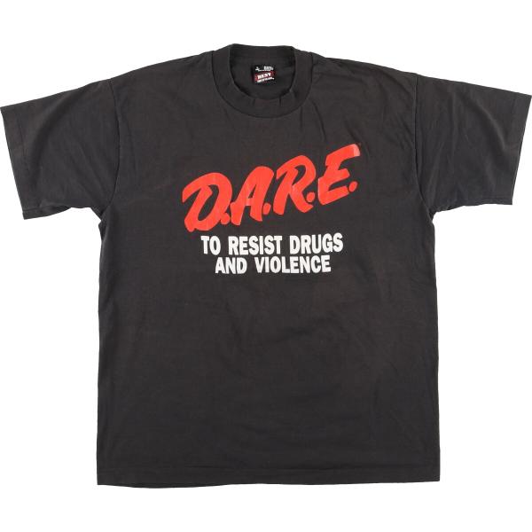 古着 90年代 フルーツオブザルーム D.A.R.E. 薬物乱用予防教育 プリントTシャツ USA製...