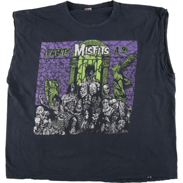 古着 00年代 MISFITS ミスフィッツ EARTH A.D. カットオフ バンドTシャツ バン...