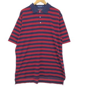 古着 ラルフローレン Ralph Lauren POLO GOLF ポロゴルフ 半袖 ボーダー ポロシャツ メンズXL /eaa451636｜jamtrading1