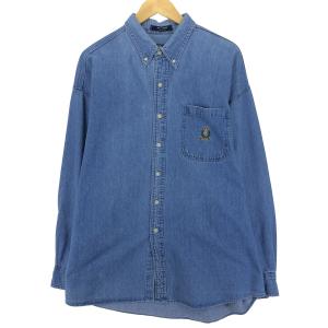 古着 90年代 ラルフローレン Ralph Lauren CHAPS チャップス 長袖 ボタンダウンデニムシャツ メンズXL ヴィンテージ /eaa453043｜jamtrading1