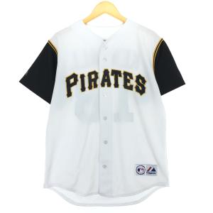 2024高い素材  Majestic 古着 MLB ピッツバーグパイレーツ PIRATES PITTSBURGH ユニフォームシャツ