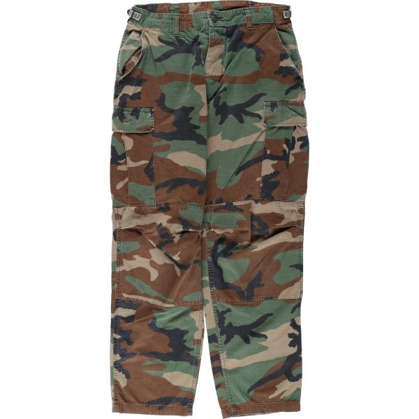 古着 80年代 米軍実品 迷彩柄 ウッドランドカモ リップストップ ミリタリー カーゴパンツ コンバ...