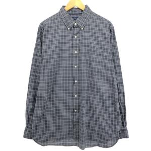 古着 ランズエンド LANDS&#39; END 長袖 ボタンダウンチェックシャツ メンズM相当 /eaa512856 古着 ランズエンド LANDS END 長袖 ボタンダウンチェックシャツ