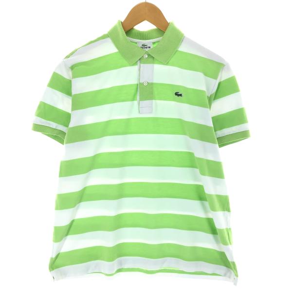 古着 ラコステ LACOSTE 半袖 ボーダー ポロシャツ 5 メンズL相当 /eaa476557 ...