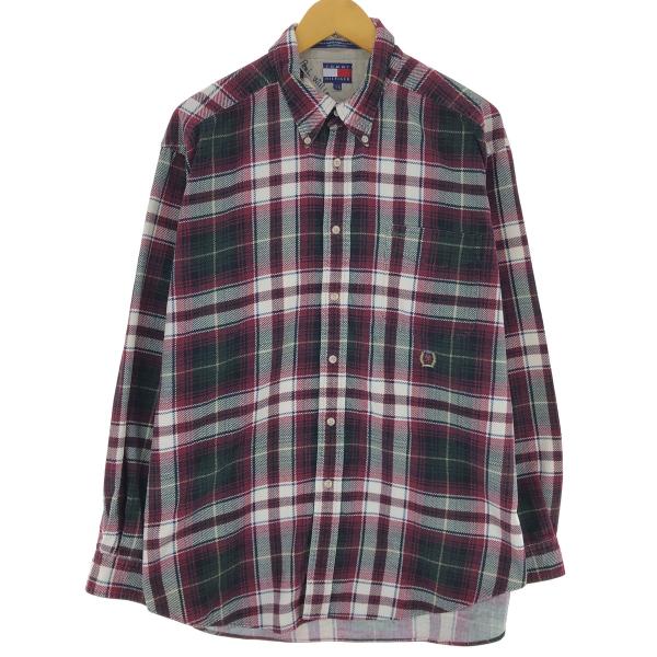 古着 90年代 トミーヒルフィガー TOMMY HILFIGER チェック柄 長袖 ボタンダウン コ...