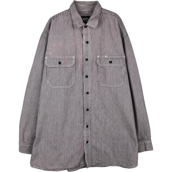 古着 キー Key ストライプ柄 長袖 ワークシャツ メンズXL相当 /eaa477982