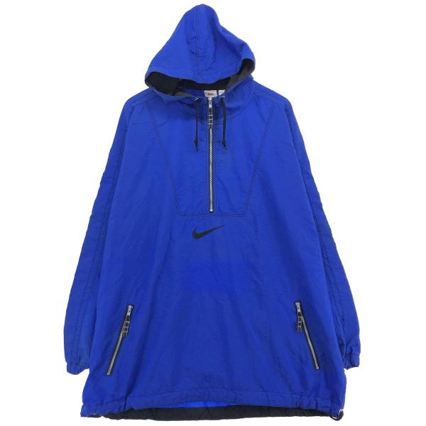 古着 90年代 ナイキ NIKE フード付き ハーフジップ ナイロンプルオーバー メンズXL相当 ヴ...