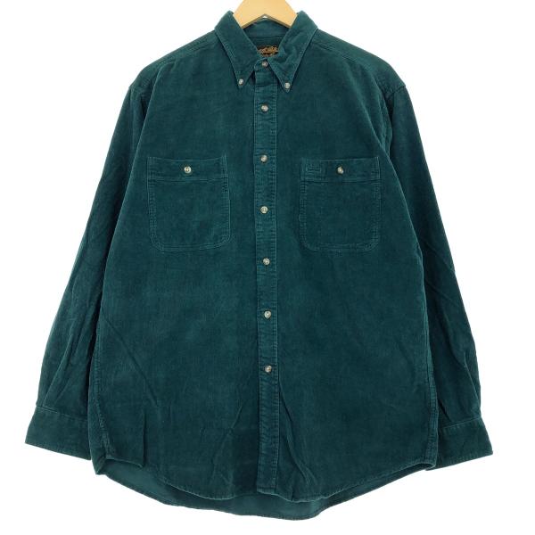 古着 80~90年代 エディーバウアー Eddie Bauer 黒タグ 長袖 ボタンダウン コーデュ...