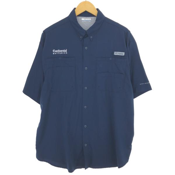 古着 コロンビア Columbia PFG ボタンダウン 半袖 フィッシングシャツ メンズL相当 /...