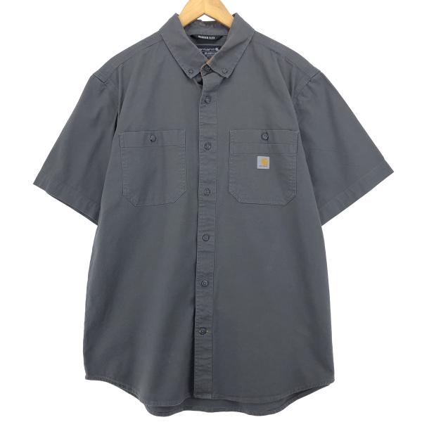 古着 カーハート Carhartt RELAXED FIT ボタンダウン 半袖 ワークシャツ メンズ...