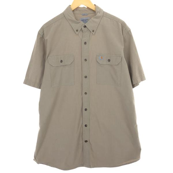 古着 カーハート Carhartt ORIGINAL FIT ボタンダウン 半袖 ワークシャツ メン...
