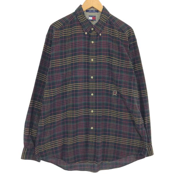 古着 90年代~ トミーヒルフィガー TOMMY HILFIGER 長袖 ボタンダウンチェックシャツ...