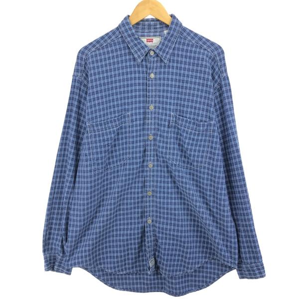 古着 90年代 リーバイス Levi&apos;s 長袖 コットンチェックシャツ メンズL相当 ヴィンテージ ...